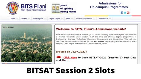 bitsat slot|bitsat 2022 slot booking link.